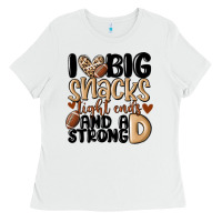White i love big sacks tight ends and a strong d Ladies Tee - MaliasSmallBusiness