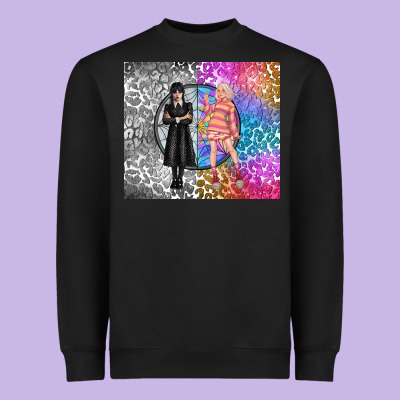 Gothic Girl And Colorful Girl Best Friends Heavyweight Sweatshirt Designed By Tumblerdesignbyshophia
