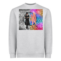 Heather Grey gothic girl and colorful girl best friends Heavyweight Sweatshirt - TumblerDesignByShophia