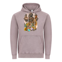Vintage Zinc Western Rabbit with Crosses Vintage Hoodie - LillyAllenDesigns