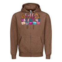 Chestnut hello valentine Zipper Hoodie - OliviaCreatesArt