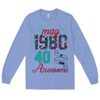 Colony Blue Made In May 1980 40 Years Of Being Awesome Long Sleeve Tee - Bettercallsaul
