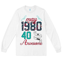 White Made In May 1980 40 Years Of Being Awesome Long Sleeve Tee - Bettercallsaul