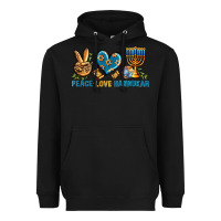 Black Peace Love Hannukah Heavyweight Hoodie - BundleAndBundleShop