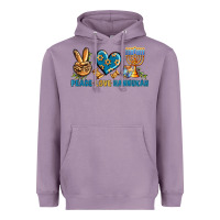 Lavender Peace Love Hannukah Heavyweight Hoodie - BundleAndBundleShop