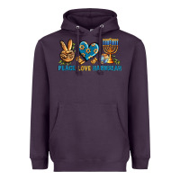 Plum Peace Love Hannukah Heavyweight Hoodie - BundleAndBundleShop