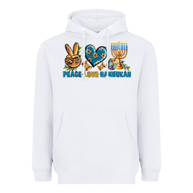 Peace Love Hannukah Heavyweight Hoodie by BundleAndBundleShop | Teevron
