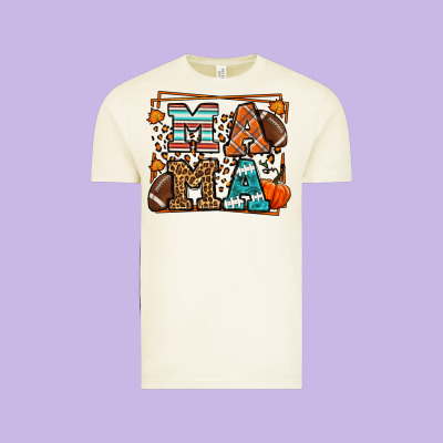 Fall American Football Autumn Mama Vintage Tee Designed By Lillyallendesigns