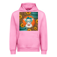 Fuchsia Pink charolais cow Urban Hoodie - LillyAllenDesigns