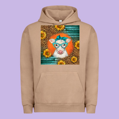 Charolais Cow Urban Hoodie Designed By Lillyallendesigns