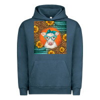 Pigment Midnight Navy charolais cow Urban Hoodie - LillyAllenDesigns