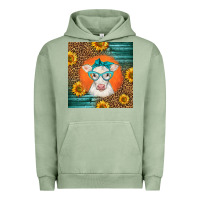 Pigment Oil Green charolais cow Urban Hoodie - LillyAllenDesigns