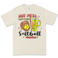 Bone hot mess always stressed softball mama stanley cup Premium Tee - MaliasSmallBusiness