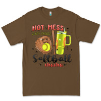 Cacao hot mess always stressed softball mama stanley cup Premium Tee - MaliasSmallBusiness