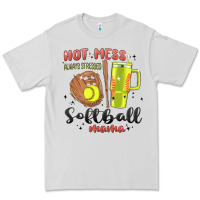 Dove Grey hot mess always stressed softball mama stanley cup Premium Tee - MaliasSmallBusiness