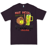 Plum hot mess always stressed softball mama stanley cup Premium Tee - MaliasSmallBusiness