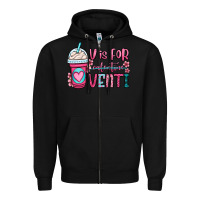 Black v is for valentine venti coffee cup Zipper Hoodie - OliviaCreatesArt