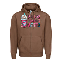 Chestnut v is for valentine venti coffee cup Zipper Hoodie - OliviaCreatesArt