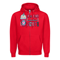 Red v is for valentine venti coffee cup Zipper Hoodie - OliviaCreatesArt