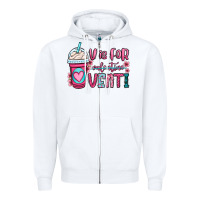 White v is for valentine venti coffee cup Zipper Hoodie - OliviaCreatesArt
