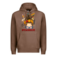 Chestnut messy bun teacher life Premium Hoodie - RanaPortraitStore