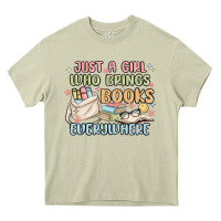 Mossy just a girl who brings books everywhere Heavy Core Tee - MaliasSmallBusiness