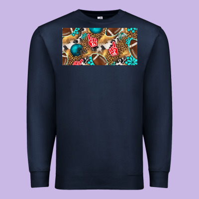 American  Football With Turquoise License Plate Premium Sweatshirt Designed By Bundleandbundleshop