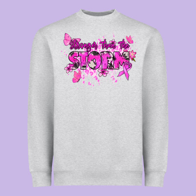 Stronger Than The Storm Cancer Awareness Heavyweight Sweatshirt Designed By Howdyjamesfarm