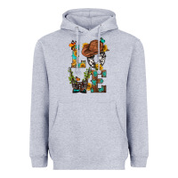 Heather Grey Western Love with Gun Heavyweight Hoodie - BundleAndBundleShop