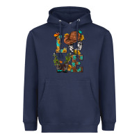 Navy Western Love with Gun Heavyweight Hoodie - BundleAndBundleShop
