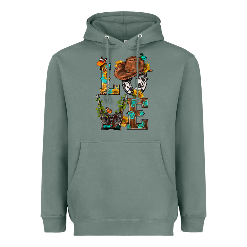 Western Love With Gun Heavyweight Hoodie by BundleAndBundleShop | Teevron