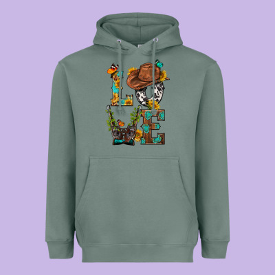 Western Love With Gun Heavyweight Hoodie Designed By Bundleandbundleshop