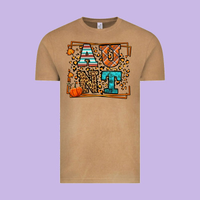Fall Autumn Leopard Aunt Vintage Tee Designed By Lillyallendesigns