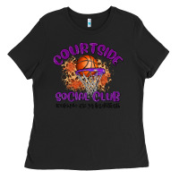 Black courtside social club Ladies Tee - MaliasSmallBusiness