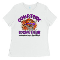White courtside social club Ladies Tee - MaliasSmallBusiness