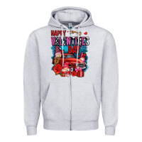 Heather Grey happy valentines day with gnomes and truck olivia Zipper Hoodie - OliviaCreatesArt