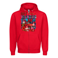 Red happy valentines day with gnomes and truck olivia Zipper Hoodie - OliviaCreatesArt