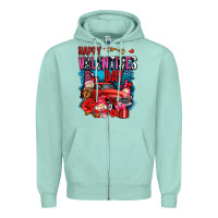 Seafoam happy valentines day with gnomes and truck olivia Zipper Hoodie - OliviaCreatesArt