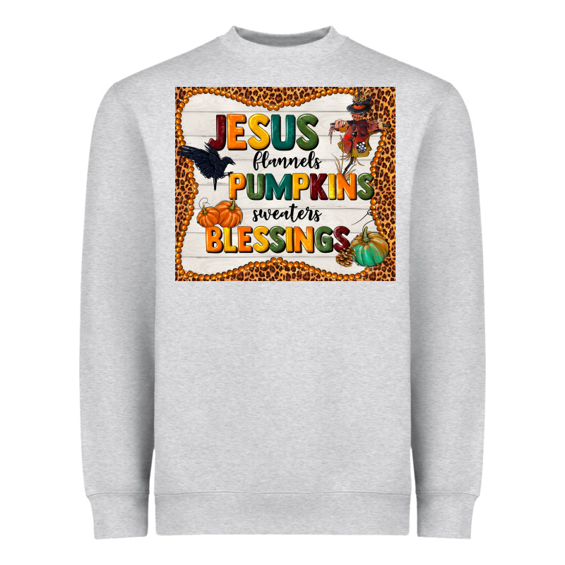 Jesus Flannel's Pumpkins Blessings Heavyweight Sweatshirt by TumblerDesignByShophia | Teevron