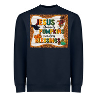 Navy jesus flannel's pumpkins blessings Heavyweight Sweatshirt - TumblerDesignByShophia