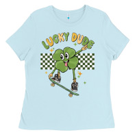 Baby Blue lucky dude Ladies Tee - MaliasSmallBusiness