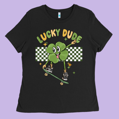 Lucky Dude Ladies Tee Designed By Maliassmallbusiness