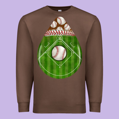 Baseball And Western Roses Teardrop Premium Sweatshirt Designed By Bundleandbundleshop