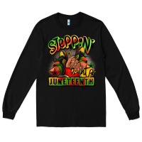 Black Steppin' into Juneteenth black girl sneakers Long Sleeve Tee - RanaPortraitStore