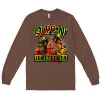 Chestnut Steppin' into Juneteenth black girl sneakers Long Sleeve Tee - RanaPortraitStore