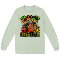Matcha Steppin' into Juneteenth black girl sneakers Long Sleeve Tee - RanaPortraitStore