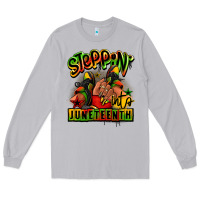 Moon Dust Steppin' into Juneteenth black girl sneakers Long Sleeve Tee - RanaPortraitStore