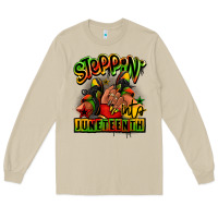 Mushroom Steppin' into Juneteenth black girl sneakers Long Sleeve Tee - RanaPortraitStore