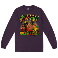 Plum Steppin' into Juneteenth black girl sneakers Long Sleeve Tee - RanaPortraitStore
