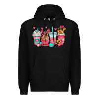 Black valentines day coffee cups (1) Premium Hoodie - OliviaCreatesArt
